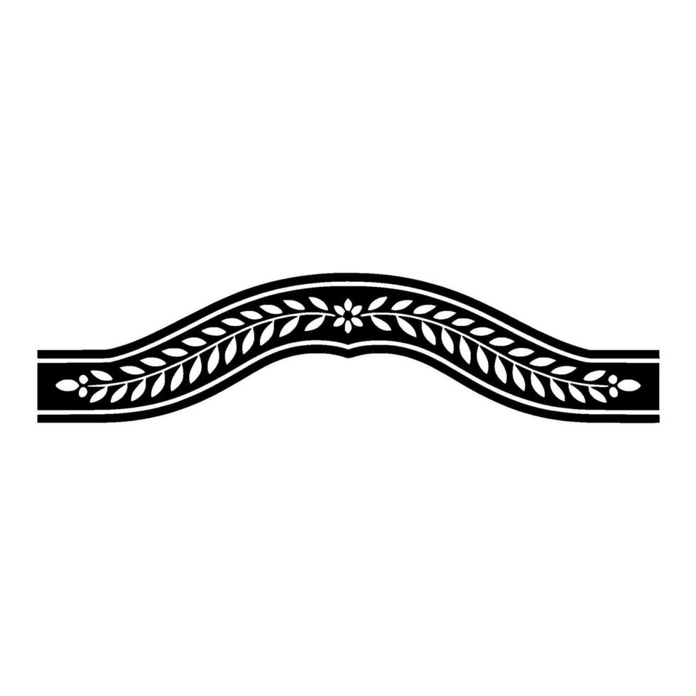 Elegant Floral Arch Border in Black and White, Illustration vector