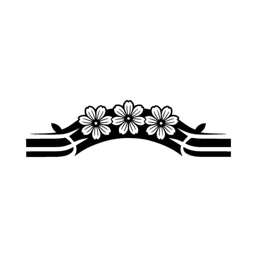 Minimalist Floral Arch in Black White Elegant Element vector