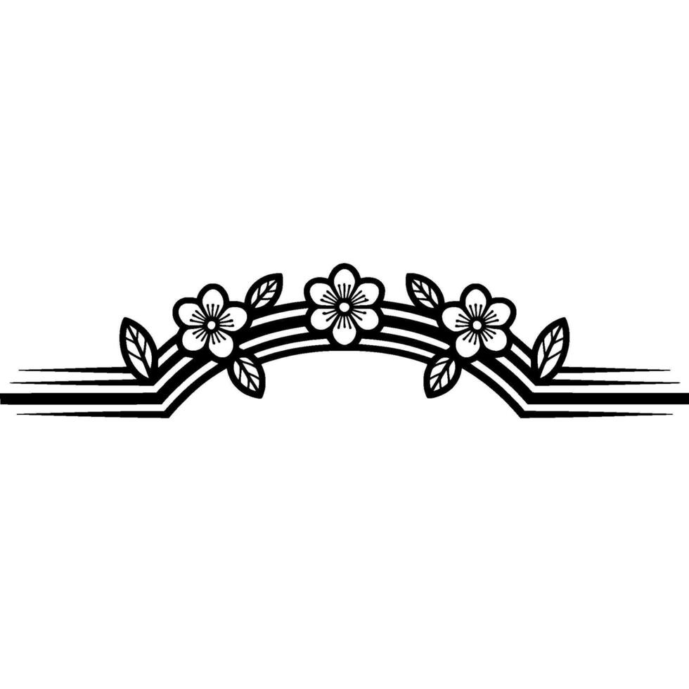 Minimalist Floral Arch Border in Black White vector