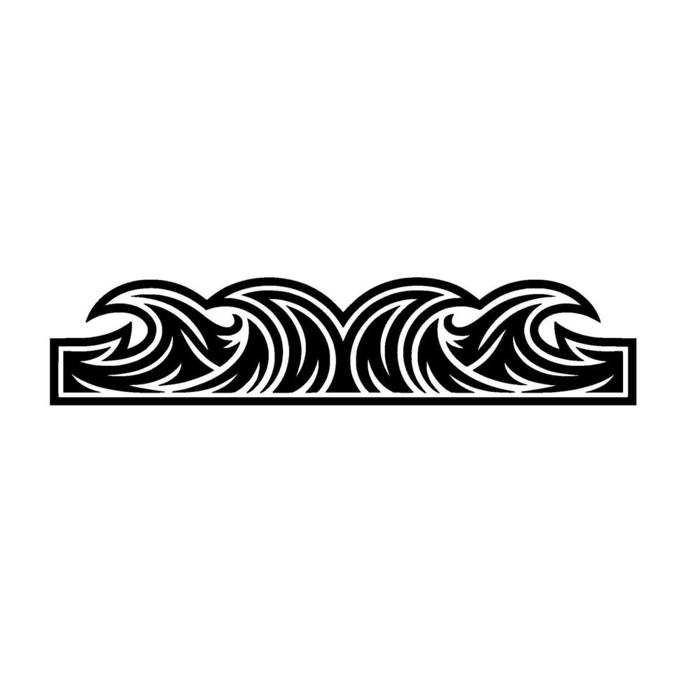 Elegant Black and White Wave Border Element vector