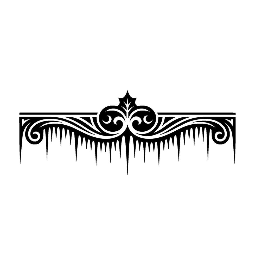 Elegant Black and White Border with Icicle Effect vector