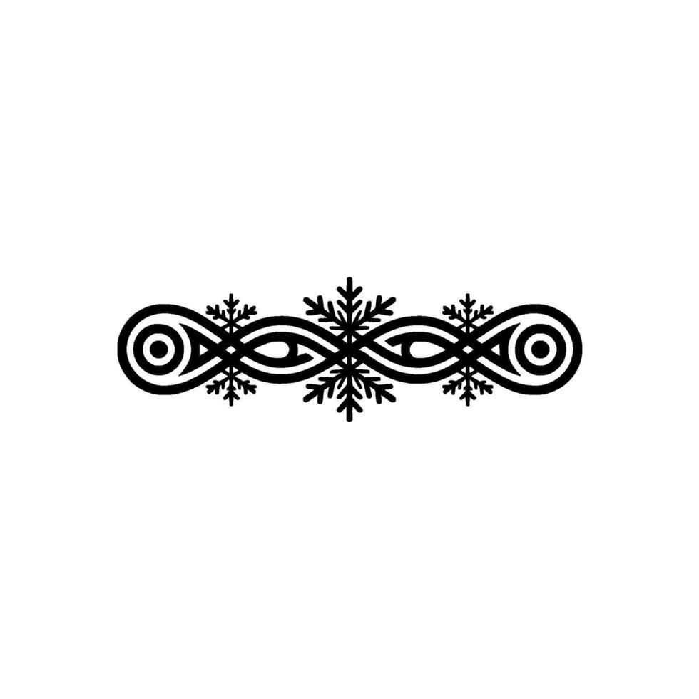 Abstract Winter Ornament Minimalist Snowflake vector
