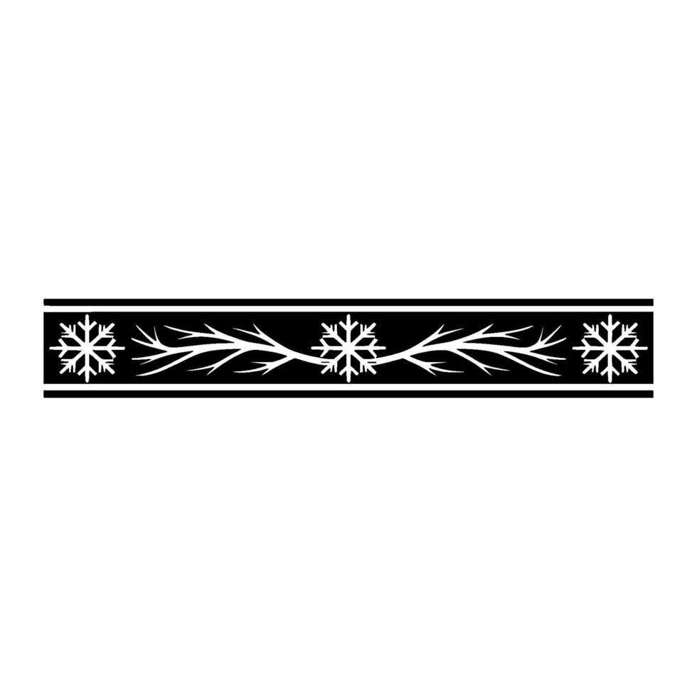 Minimalist Black and White Winter Snowflake Border vector