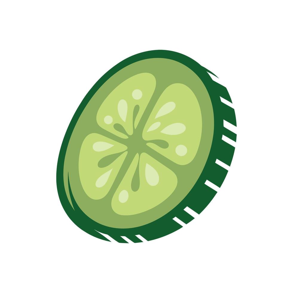 fresh cucumber slice icon for healthy food or spa beauty themes a simple green vegetable graphic for natural skincare or salad ingredients vector