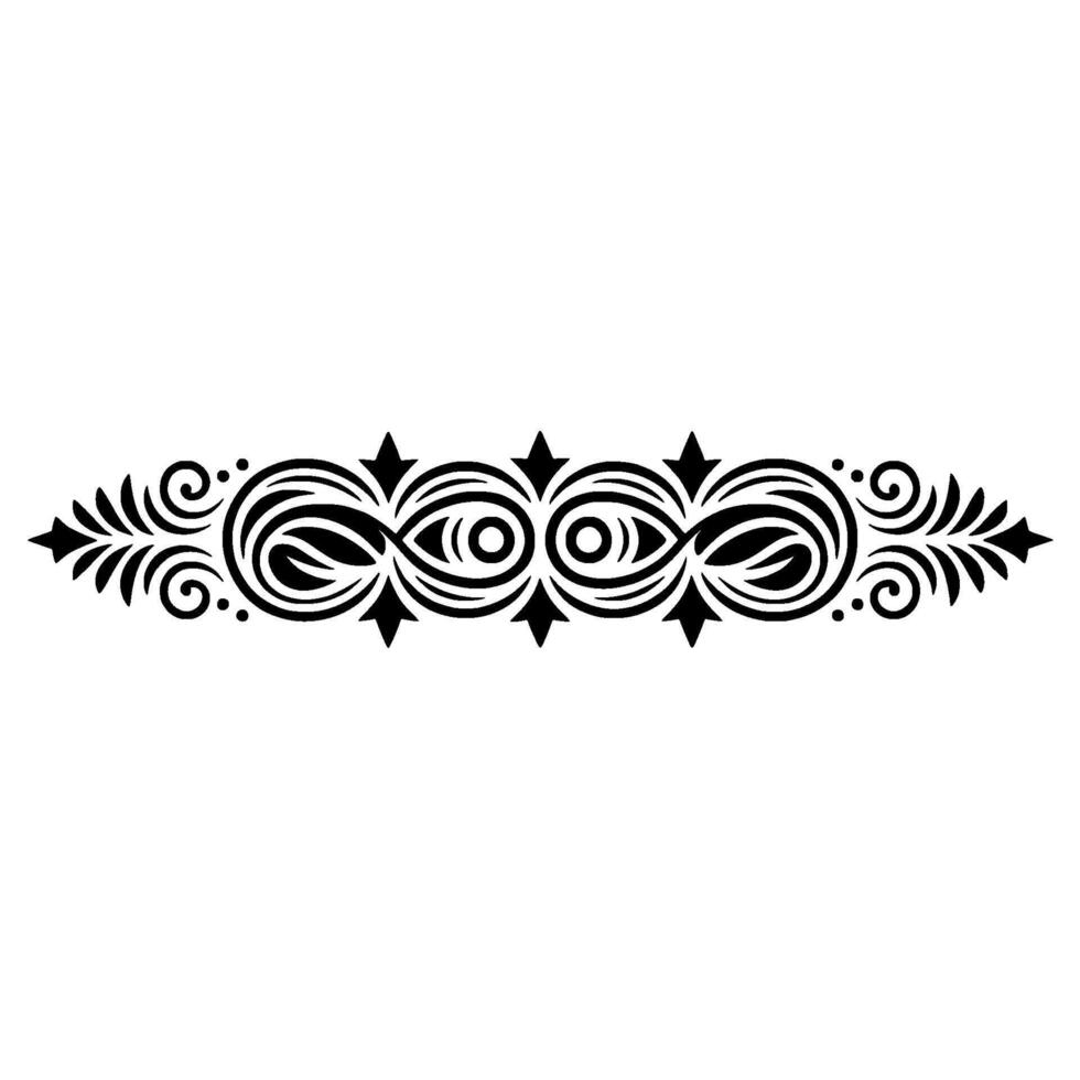 Elegant Black Ornamental Border , Isolated on White vector