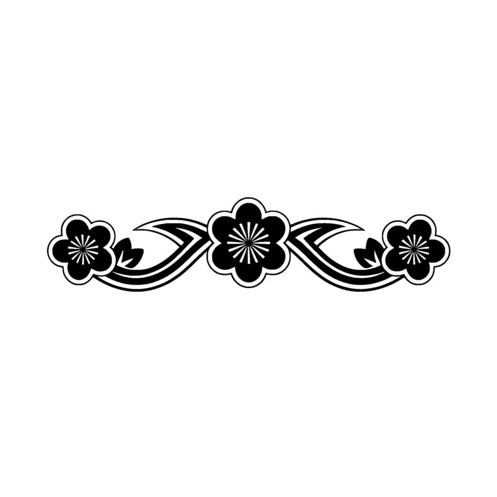 Elegant Black and White Floral Border,, Minimalist vector