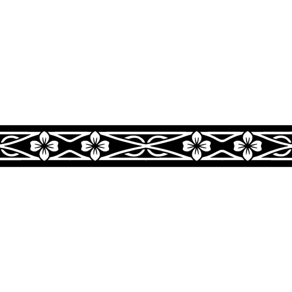 Ornamental Floral Border, Black White , Pattern vector
