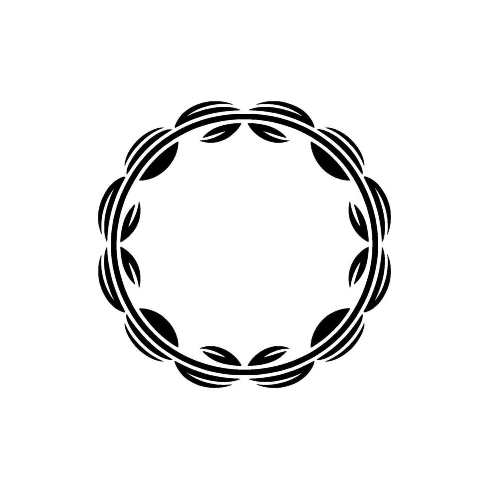 Black White Floral Frame on White Background vector