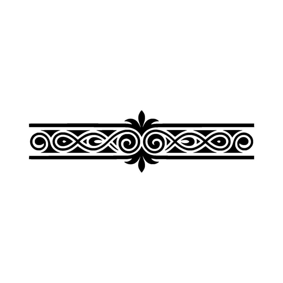 Elegant Black Ornamental Border Element on White vector