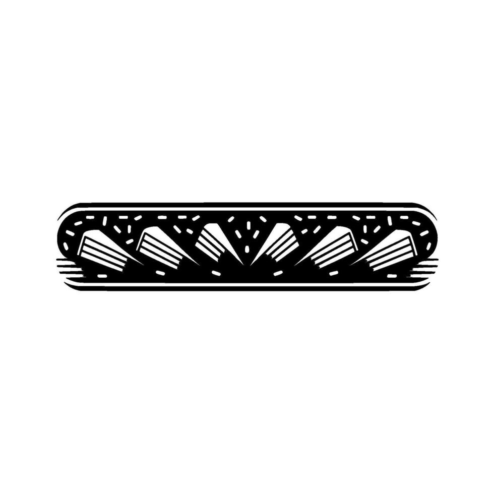 Geometric Wave, Stylized Black White Emblem vector