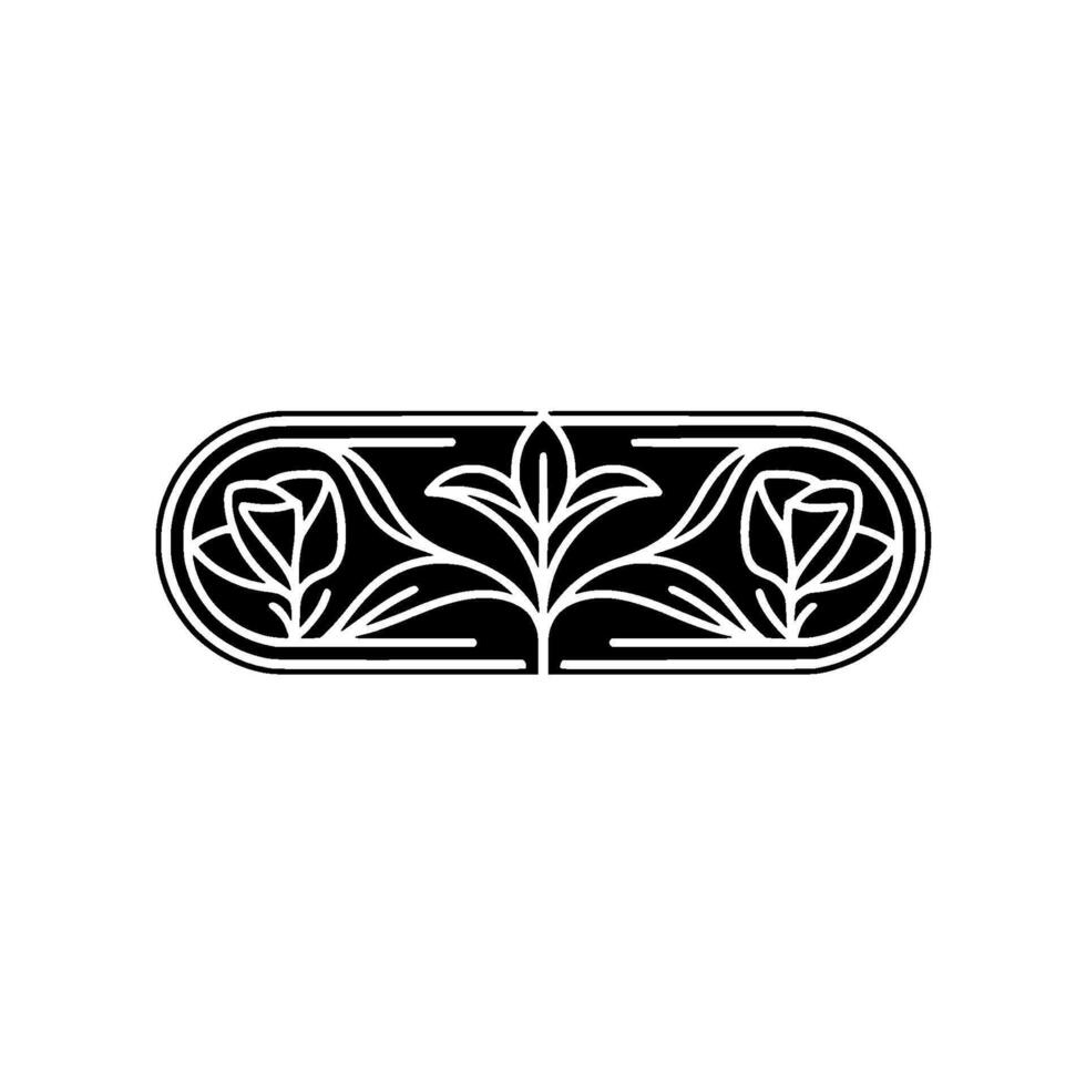 Elegant Floral Ornament, Art Nouveau Detail vector