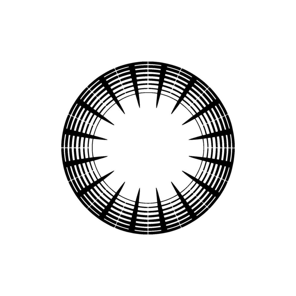 Radial Echo Minimalist Black White Circular Pattern vector
