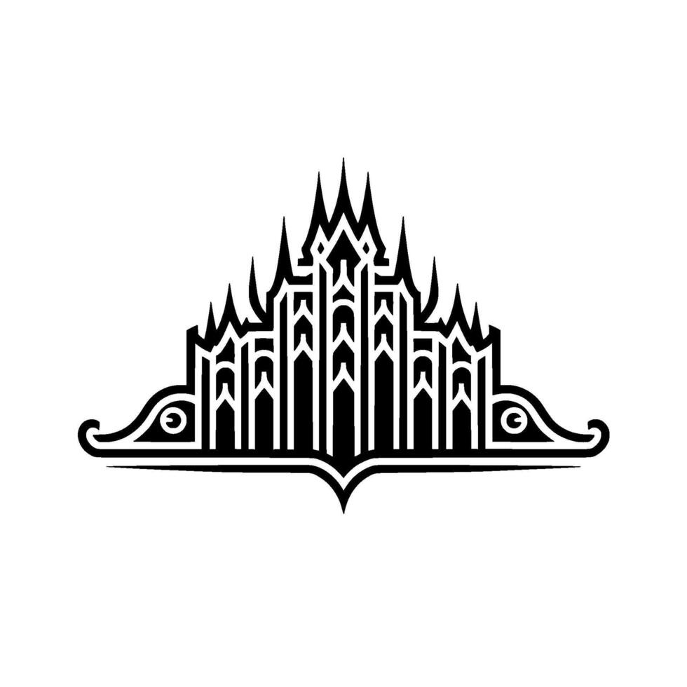 Geometric Gothic Cityscape Emblem vector