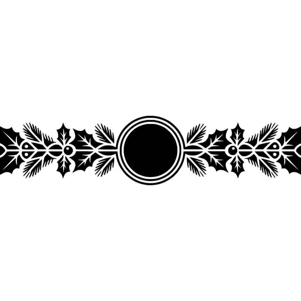 Elegant Black Holly Border, Decorative Element vector