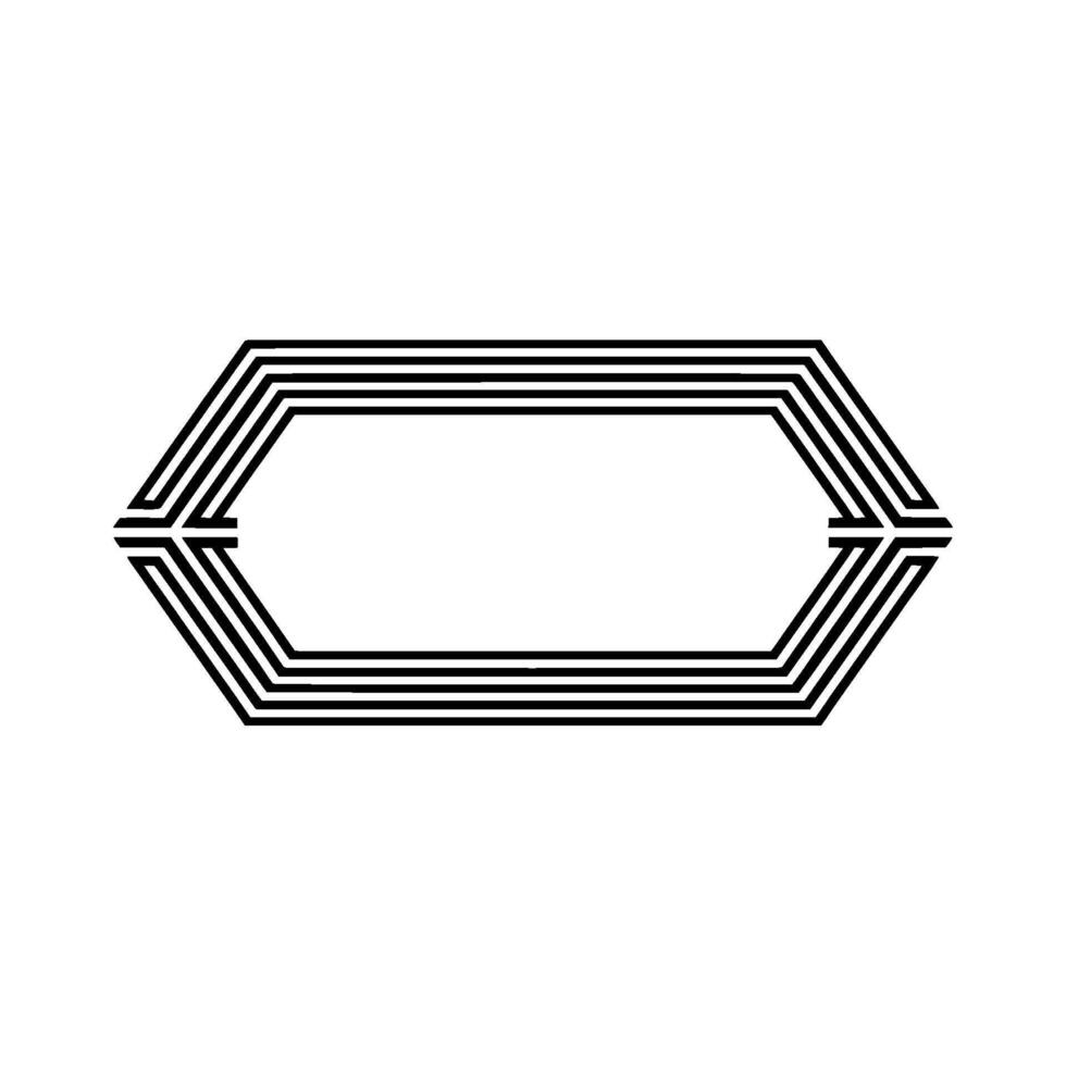 Geometric Hexagon Frame, Minimalist , Modern Aesthetic vector