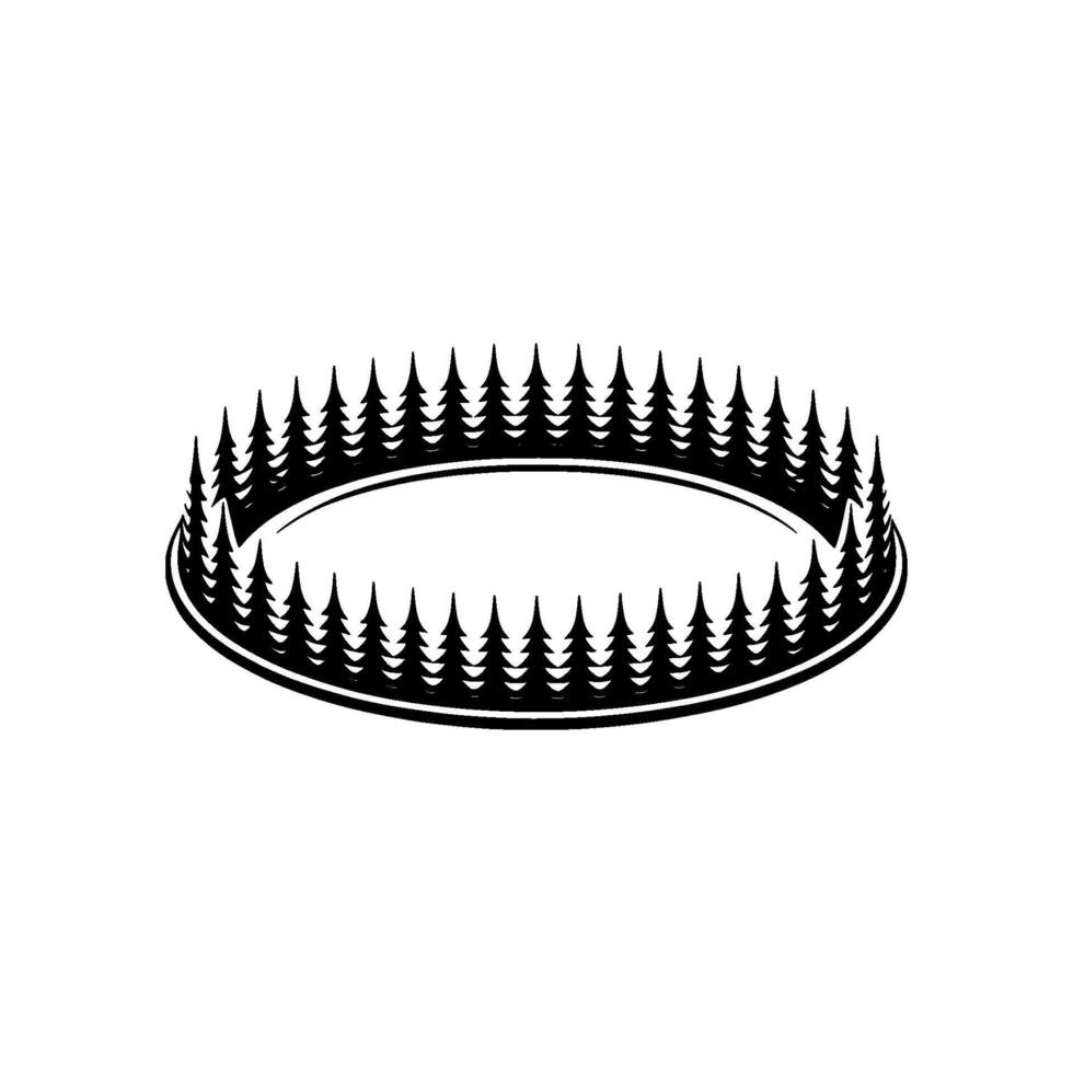 Evergreen Circle Minimalist Forest Emblem vector