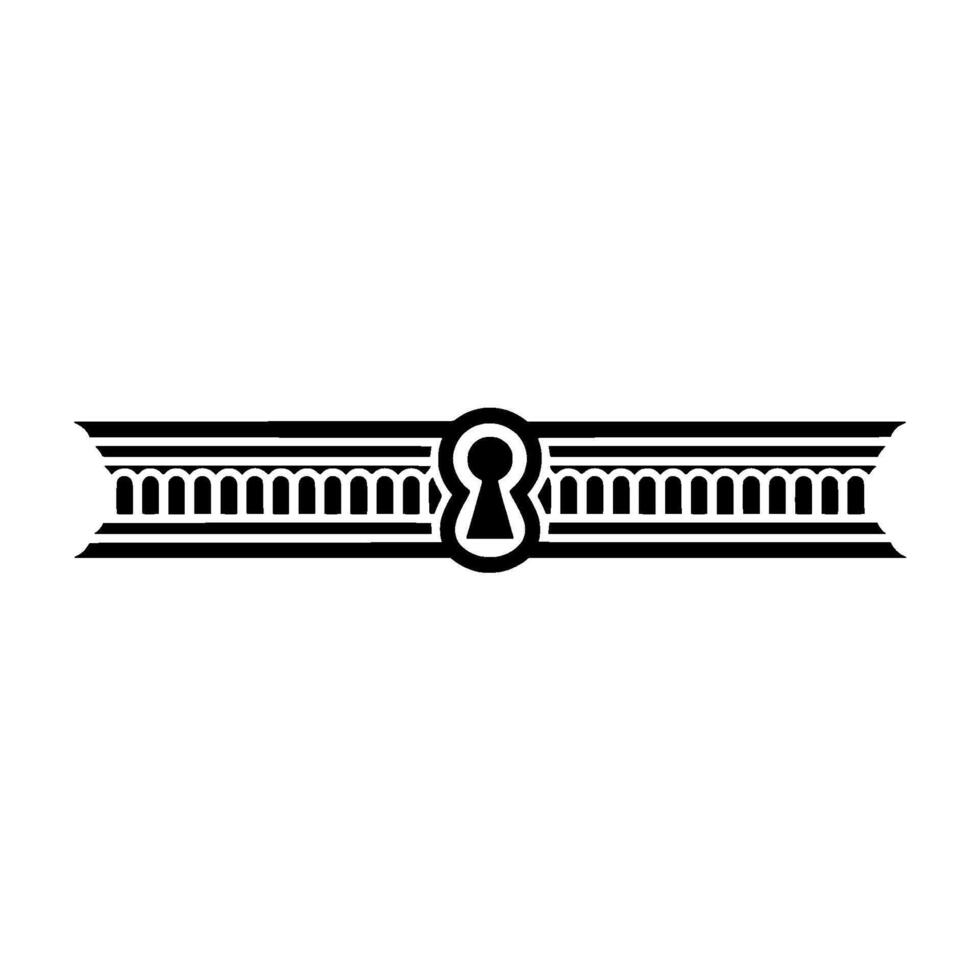 Art Deco Security Emblem - Vintage Key Detail vector