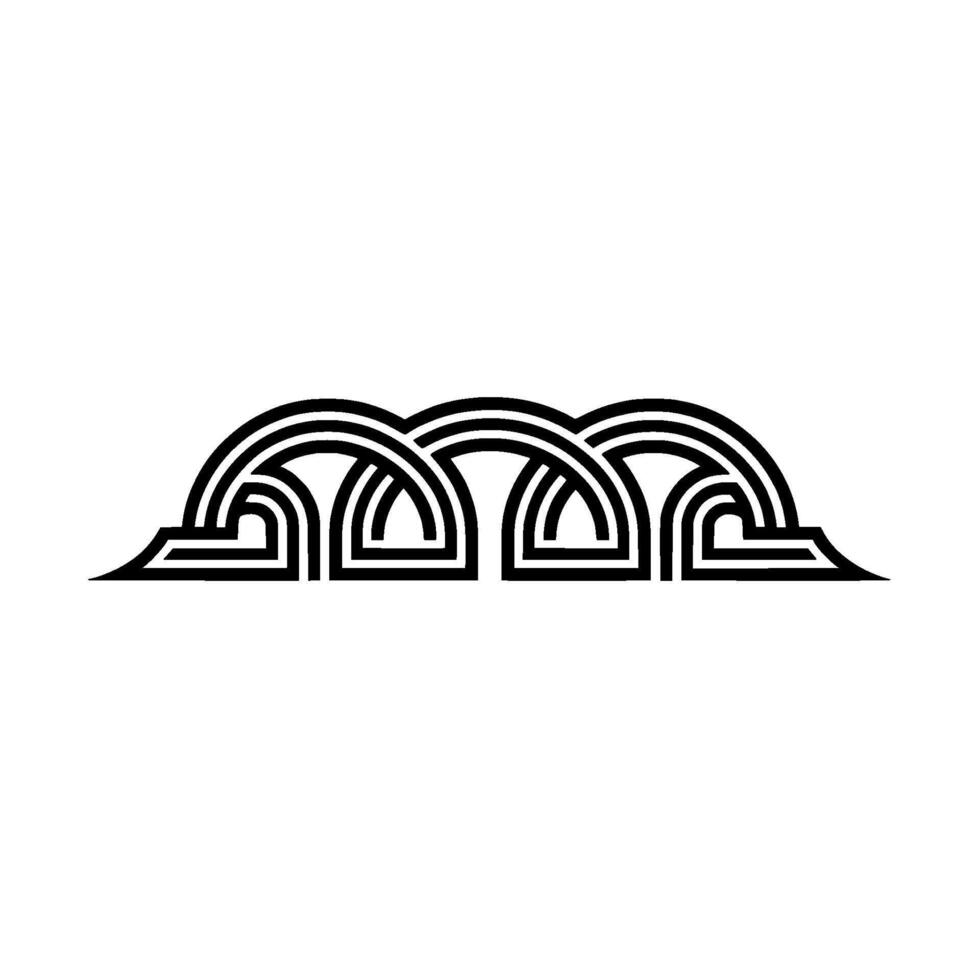 Intertwined Celtic Arch Minimalist Black White vector