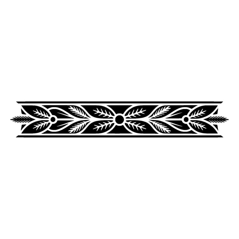 Stylized Black Border, Decorative Leaf Motif, Vintage vector