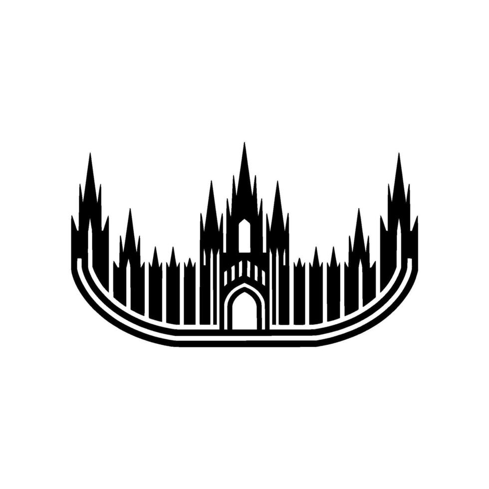 Gothic Silhouette Medieval Archway Spire Emblem vector