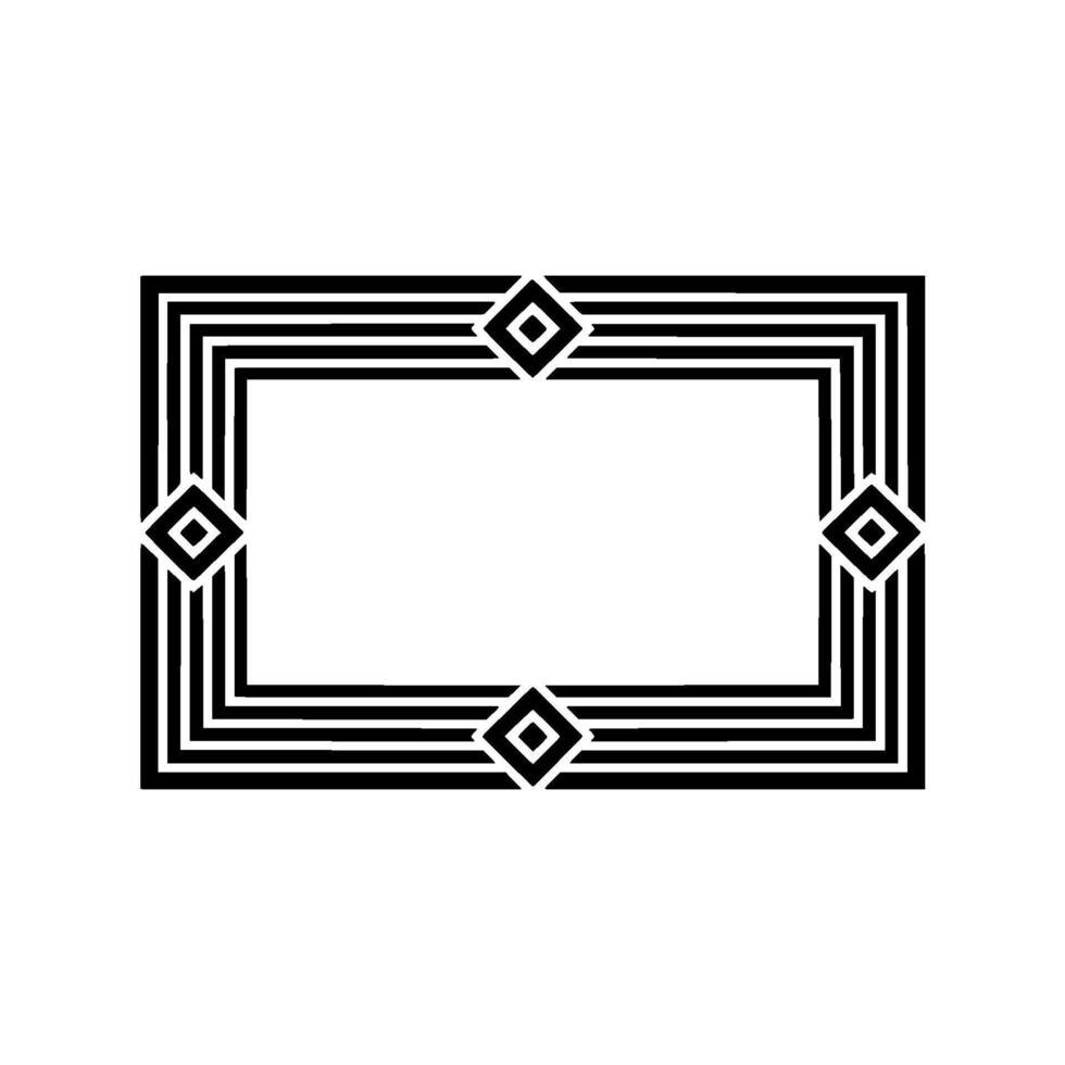 Geometric Deco Frame, Minimalist , Elegant Border, Diamonds vector