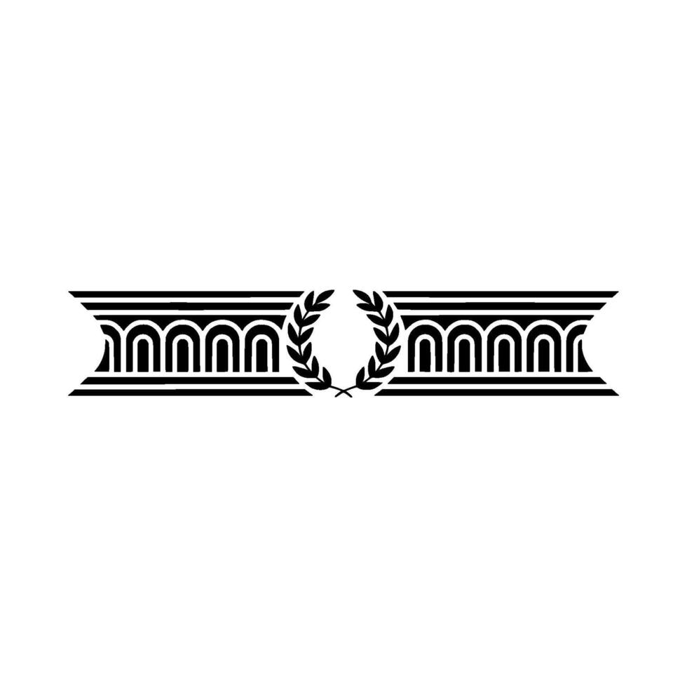 Classical Emblem Laurel Wreath Column Border vector