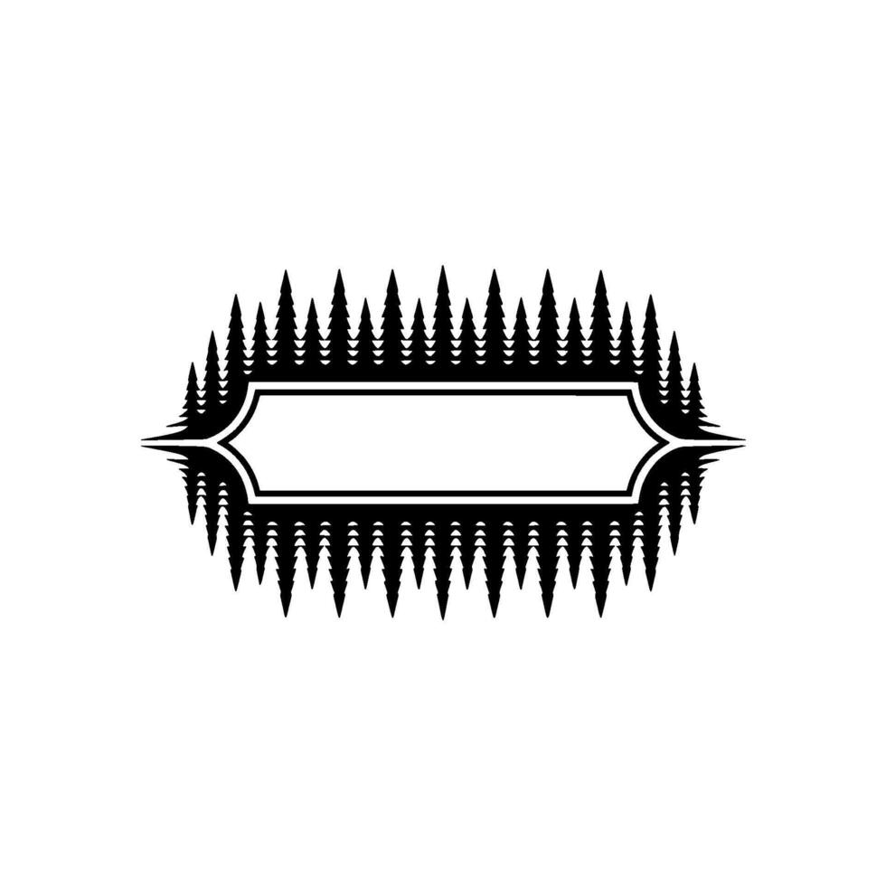 Minimalist Forest Emblem, Natural Outline, Badge vector