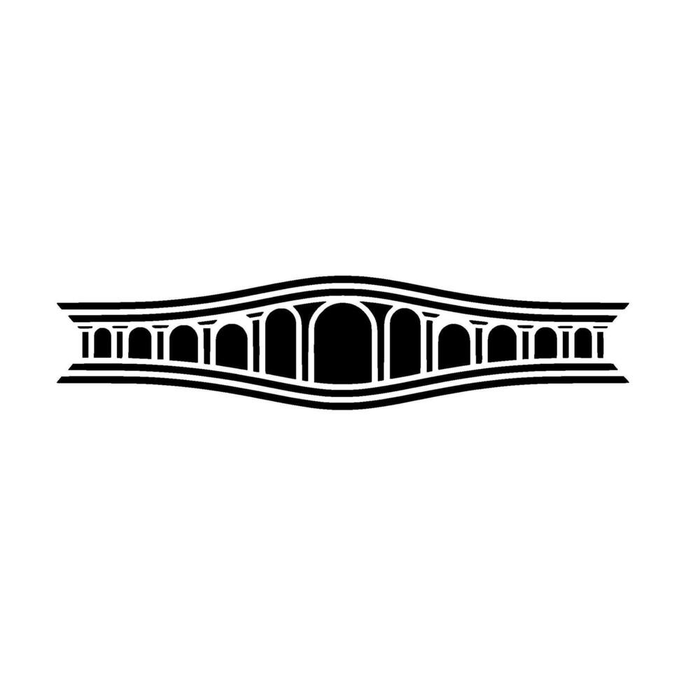 Architectural Bridge Silhouette, Minimalist vector