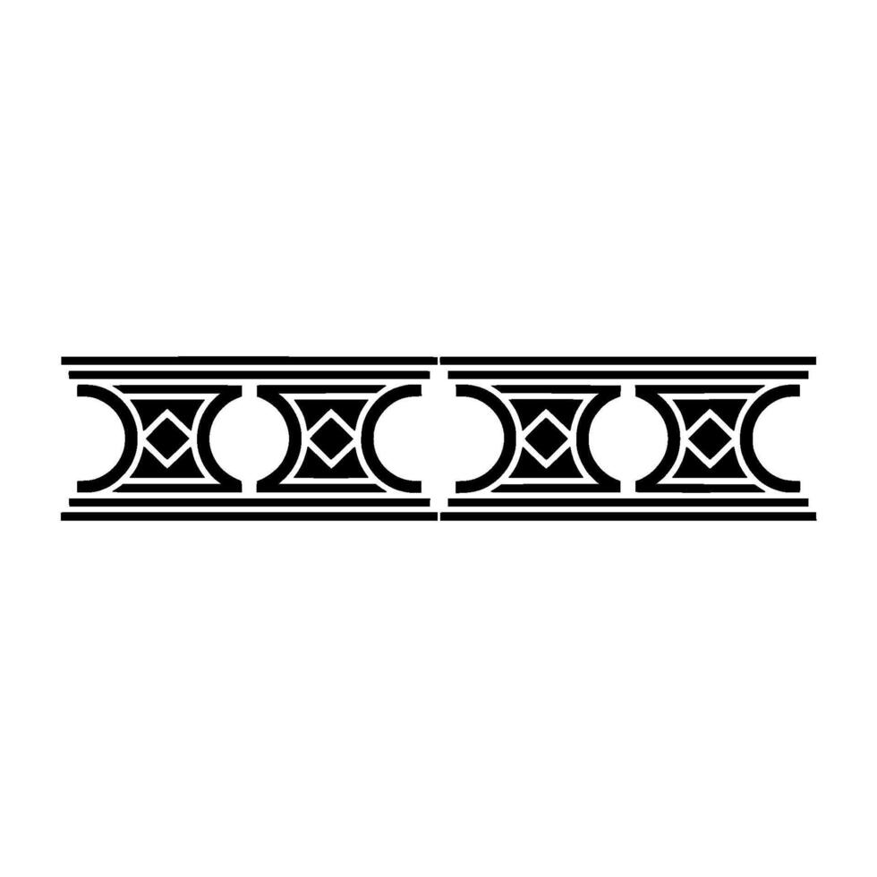 Geometric Deco Border, Stylized Black and White vector