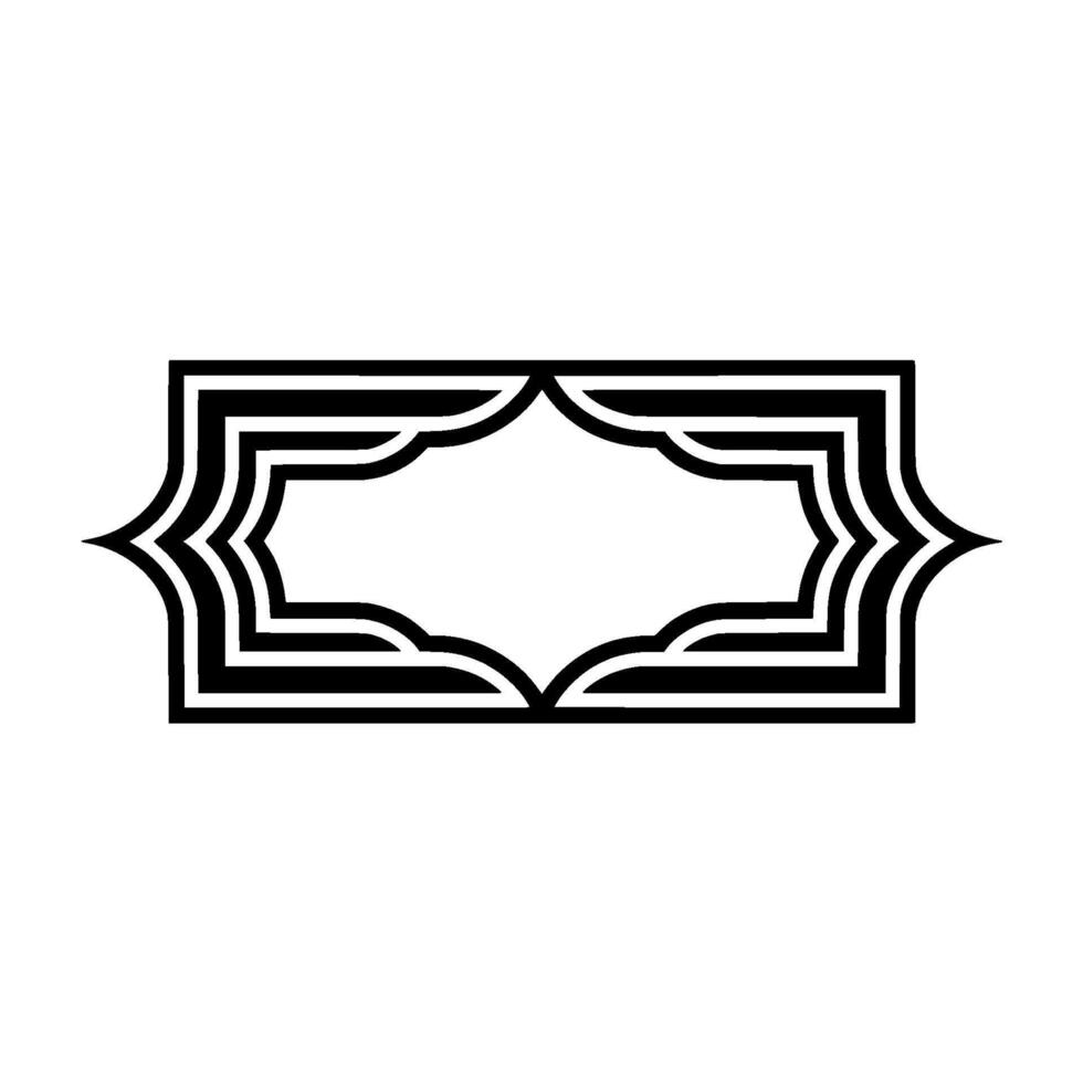 Art Deco Frame, Elegant Border, Vintage , Minimalist, Outline vector