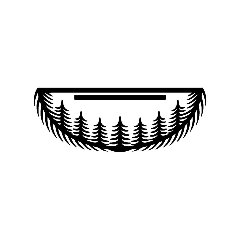 Forest Silhouette, Minimalist Mountainscape, Rustic Emblem vector