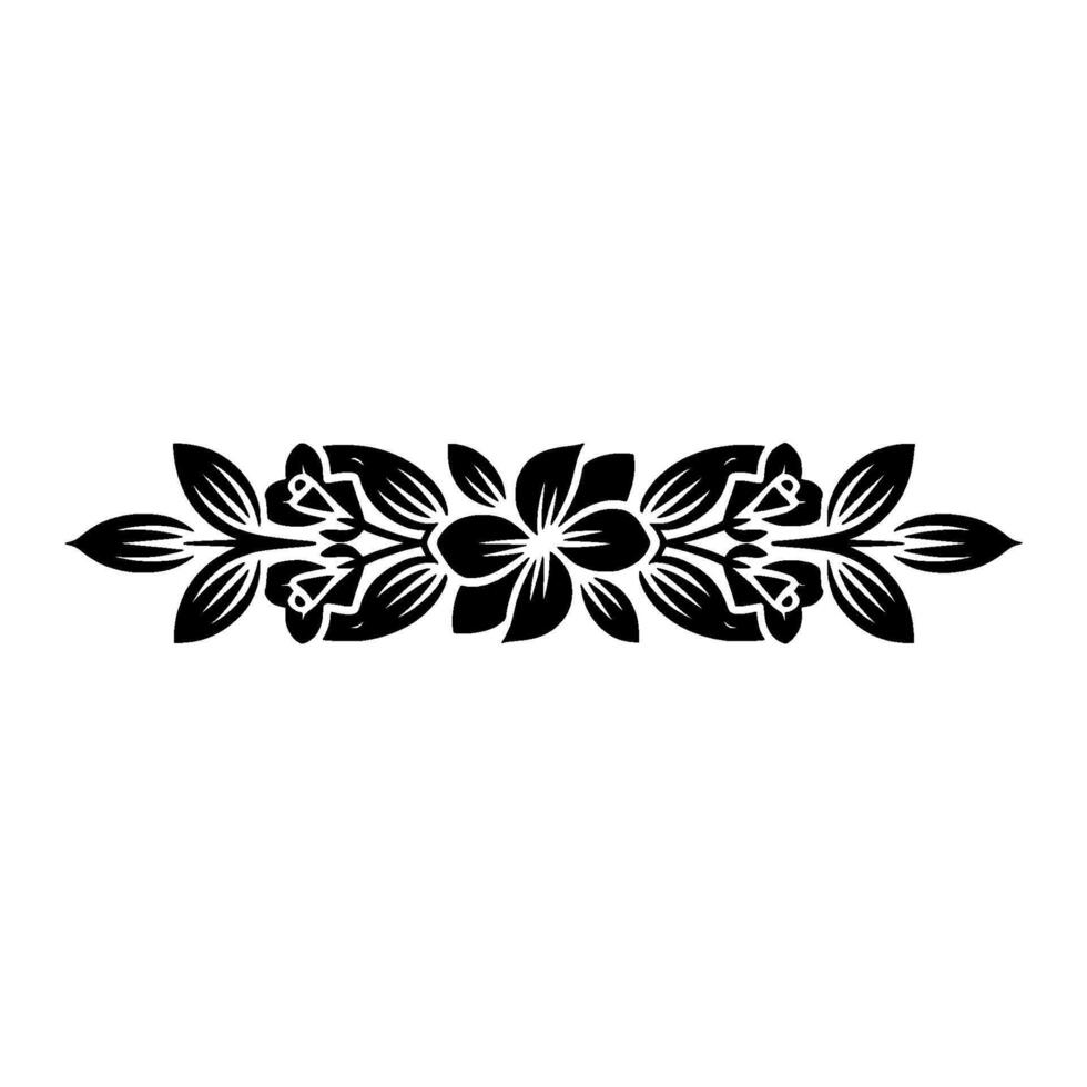 Elegant Floral Border, Stylized , Decorative Element vector
