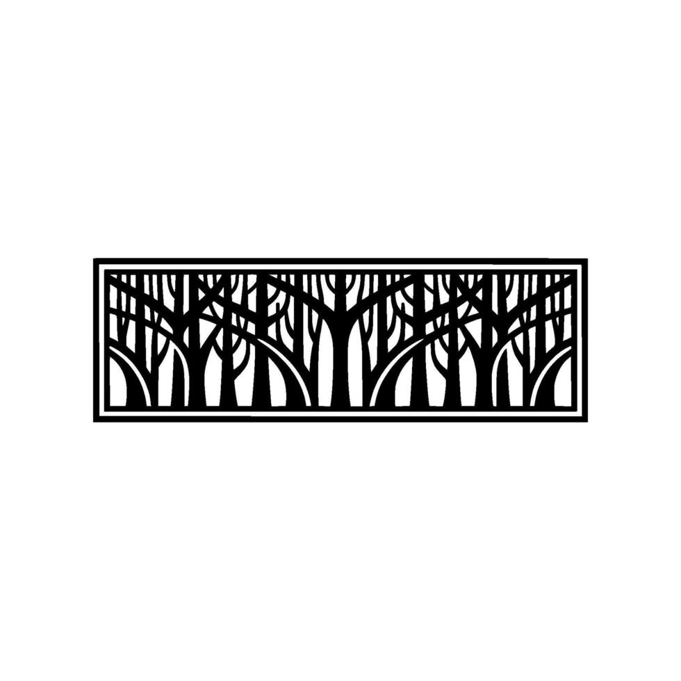 Stylized Forest Border, Geometric , Minimalist Illustration vector