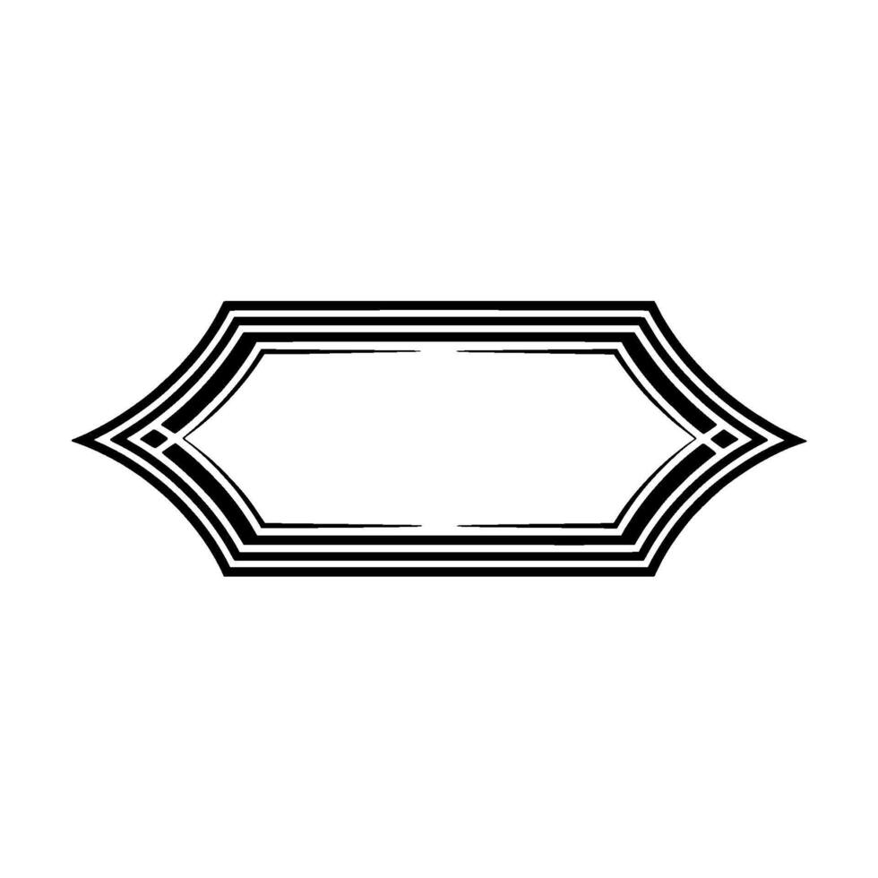 Geometric Deco Border, Elegant Outline, Minimalist, Vintage vector