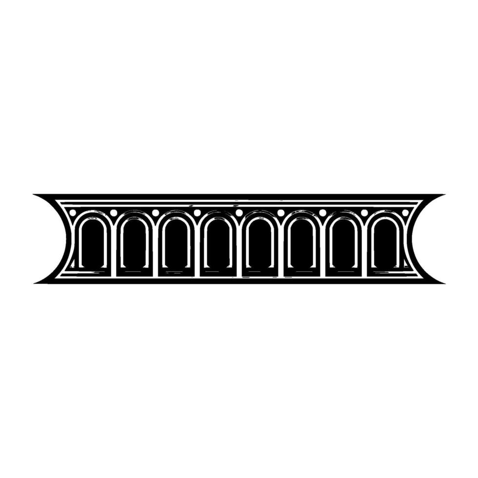 Stylized Archway Ornament, Geometric , Vintage Aesthetic vector