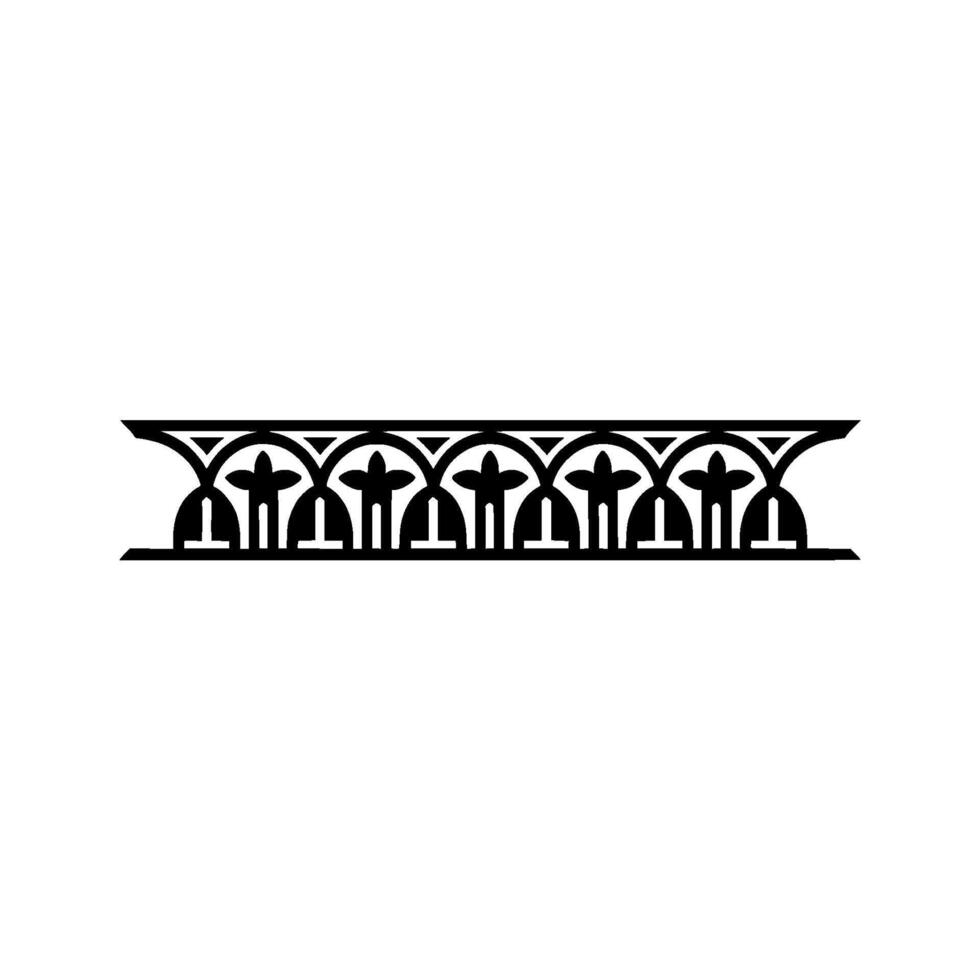 Ornate Black Border, Gothic Revival Detail, Decorative Element vector