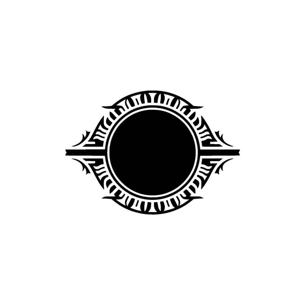 Ornate Black Frame, Minimalist , Circular Emblem vector