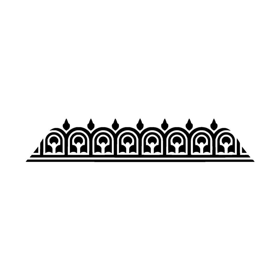 Geometric Thai Ornament Border, Elegant vector