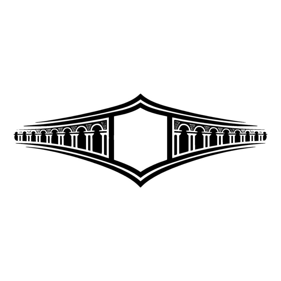 Geometric Archway, Minimalist Emblem, Architectural Silhouette vector