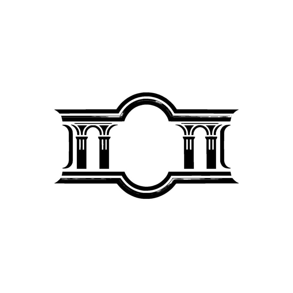 Geometric Arch Emblem, Vintage Style, Minimalist vector