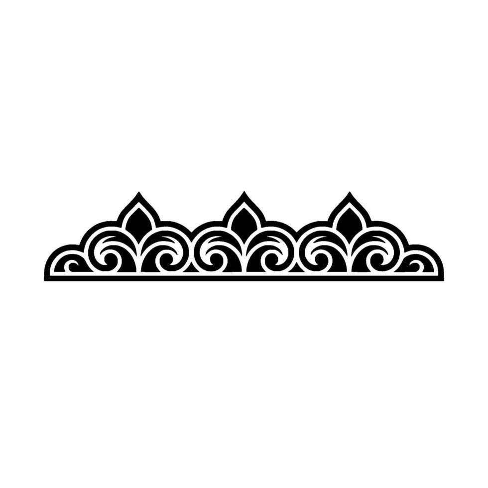 Elegant Crown Border, Intricate Black vector