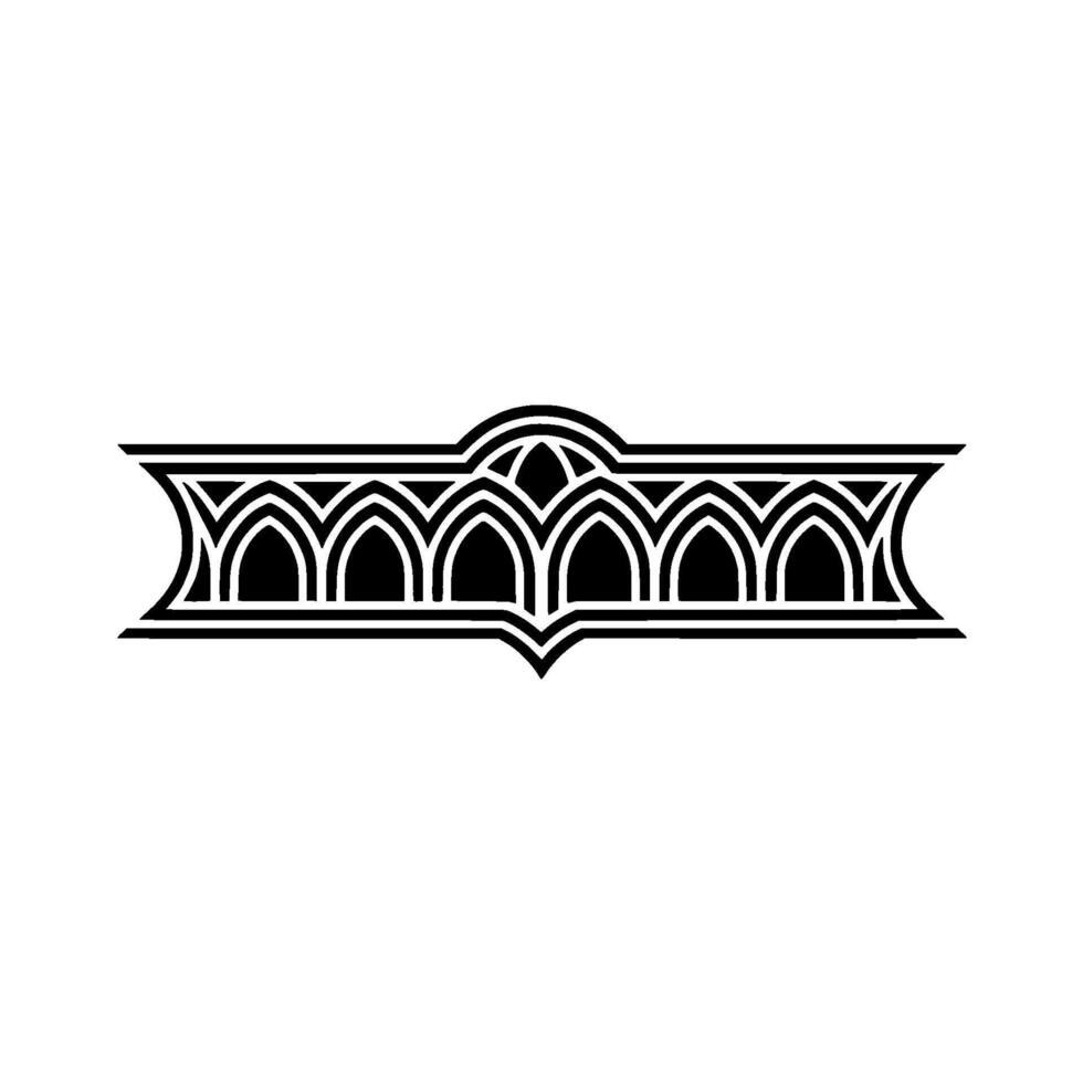Art Deco Gothic Arch Ornament, Elegant Border vector