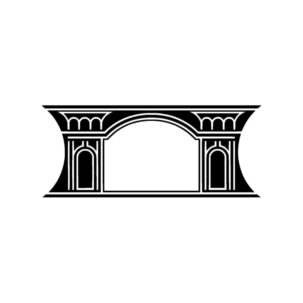 Art Deco Archway, Minimalist Silhouette, Elegant Gateway vector