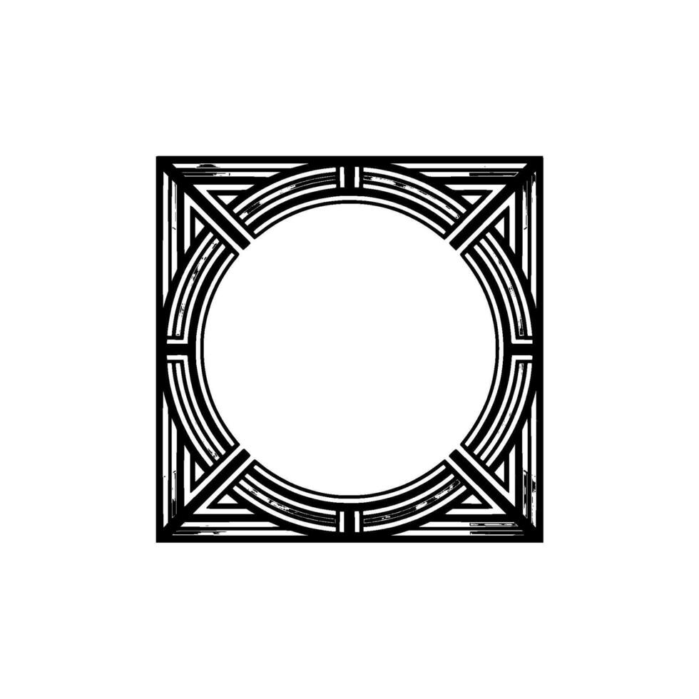 Geometric Deco Frame, Minimalist , Circular Outline vector
