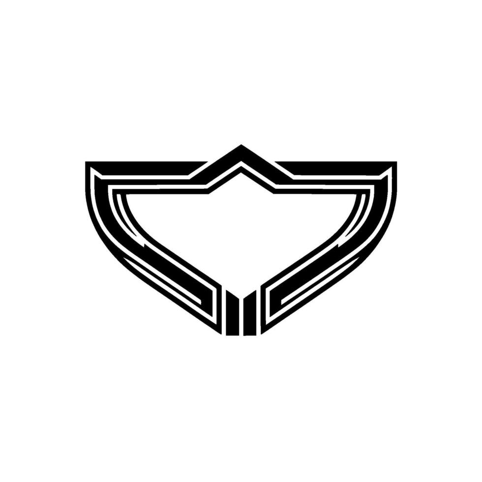 Geometric Shield Emblem, Minimalist Protection vector