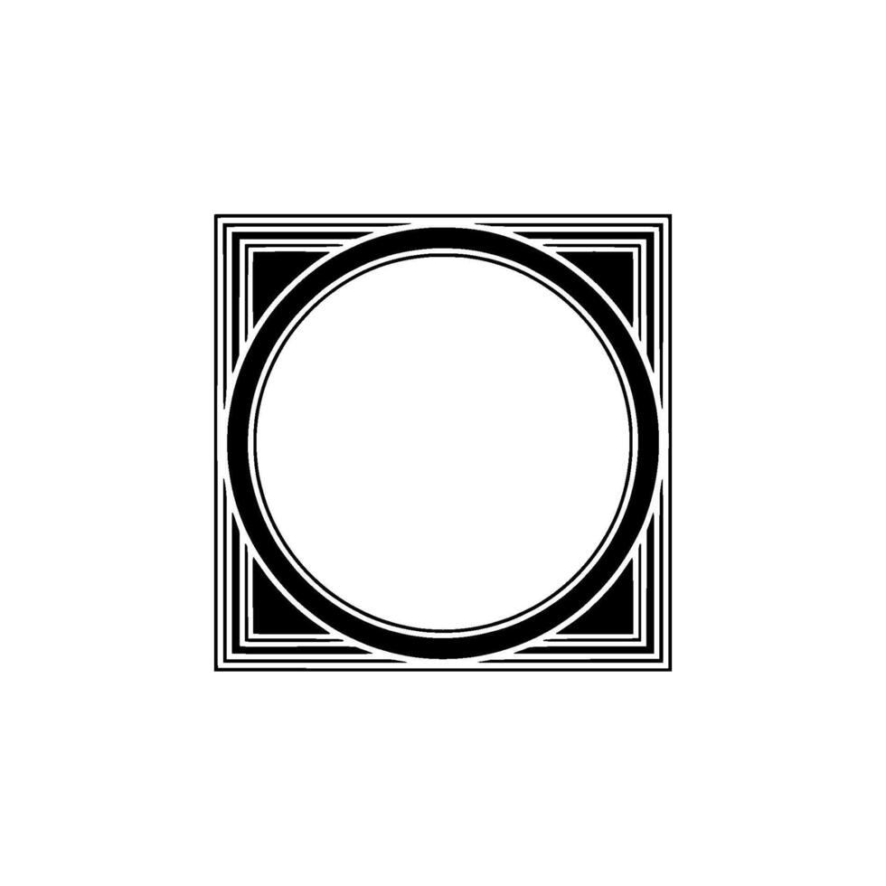 Geometric Circle Frame, Vintage Aesthetic, Minimalist vector
