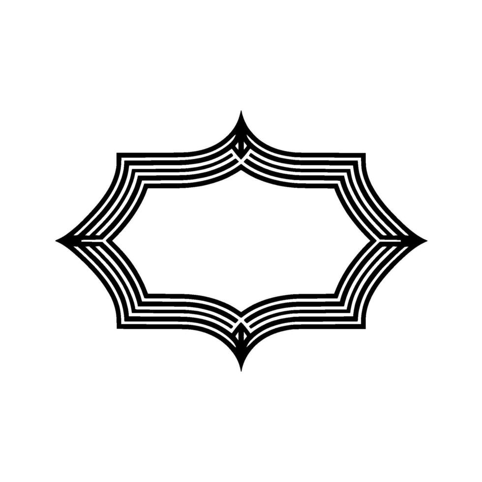 Art Deco Geometric Frame, Elegant Outline, Minimalist vector