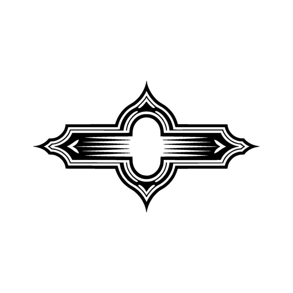 Geometric Arrowhead Ornament, Vintage Style vector