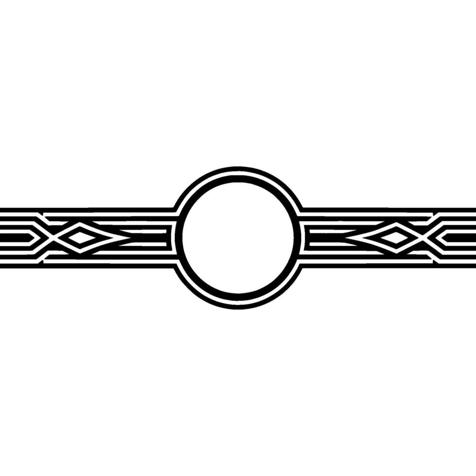 Art Deco Border Element, Geometric Ornamentation, Circular Motif vector