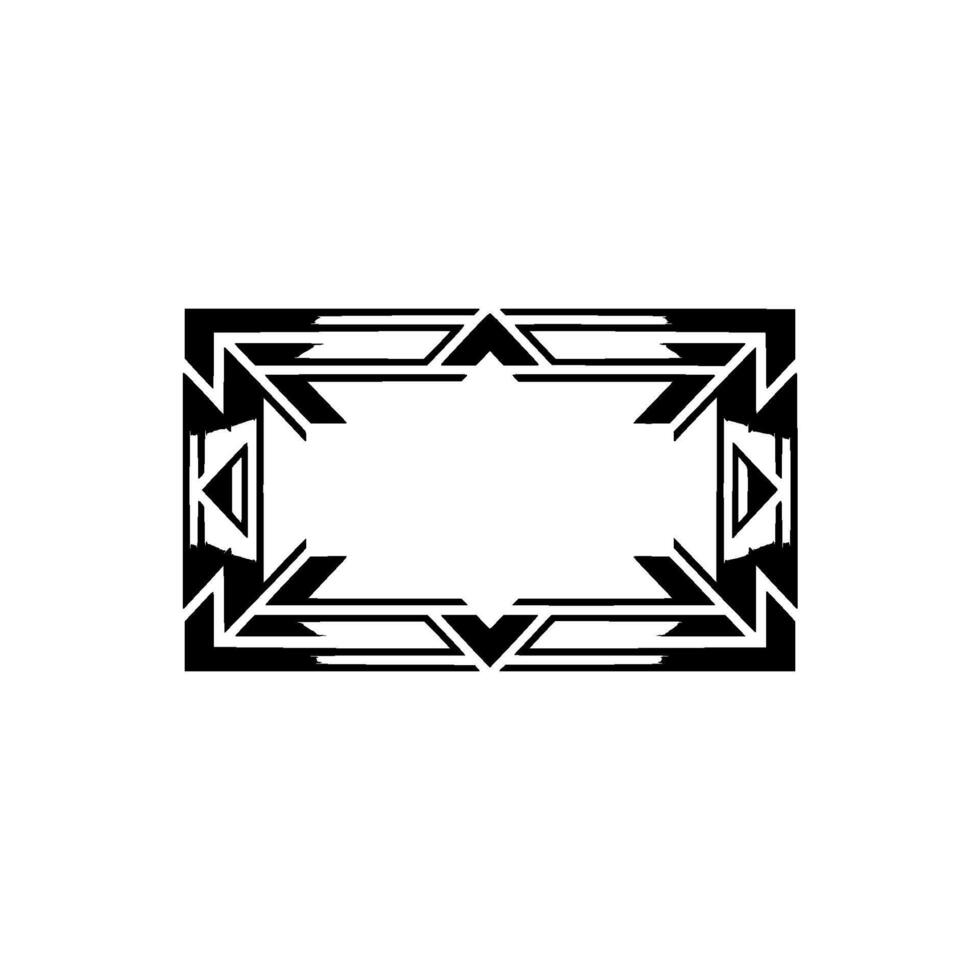 Geometric Deco Frame, Black Grey, Modern Elegance vector